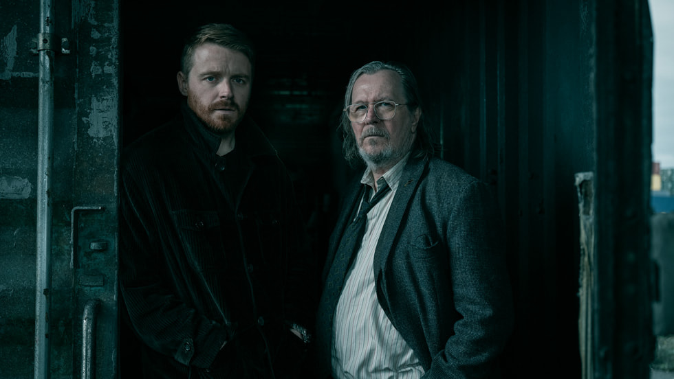 Jack Lowden and Gary Oldman in a scene from Slow Horses season 6